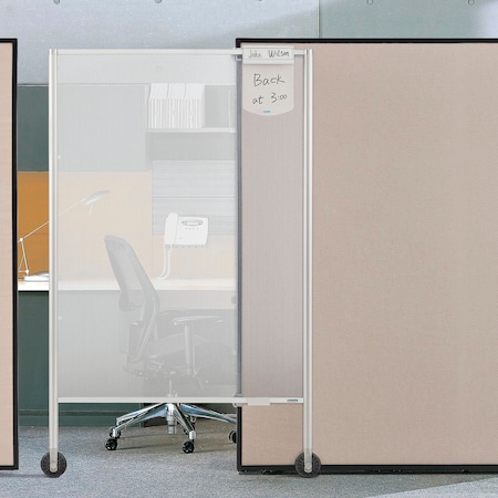 Global Industrial Rolling Privacy Screen For Partition Panels, 38"W x 58"H, Frosted 695940